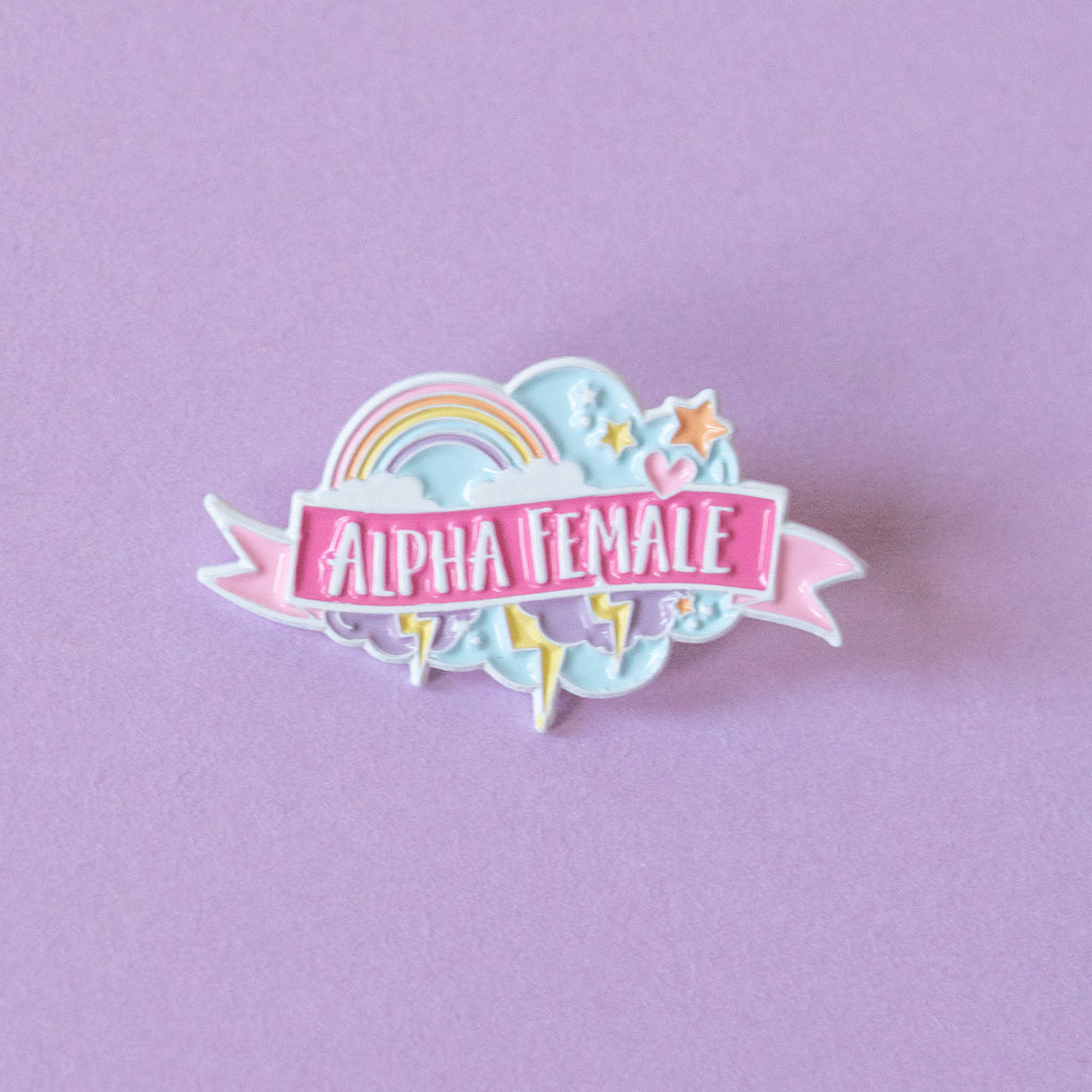 Alpha Female Enamel Pin - Bettie Confetti
