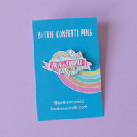 Alpha Female Enamel Pin - Bettie Confetti