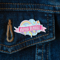 Alpha Female Enamel Pin - Bettie Confetti