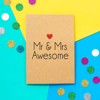 Funny Wedding Card: Mr & Mrs Awesome - Bettie Confetti
