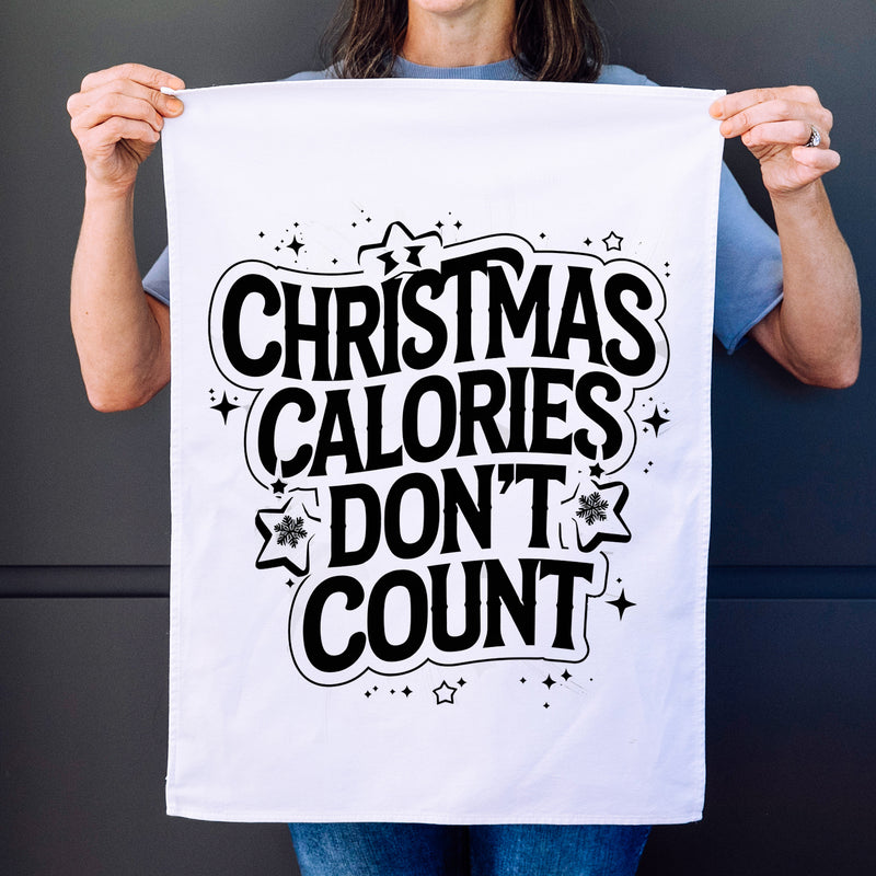 Christmas Calories Don't Count | Christmas Tea Towel