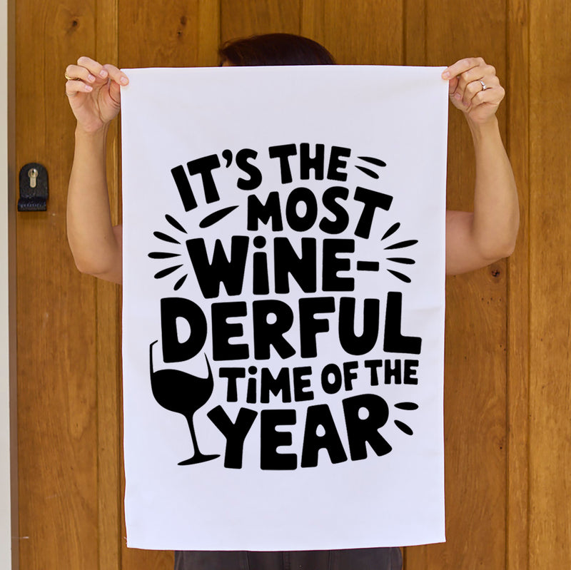 Wine-Derful Time of Year | Christmas Tea Towel
