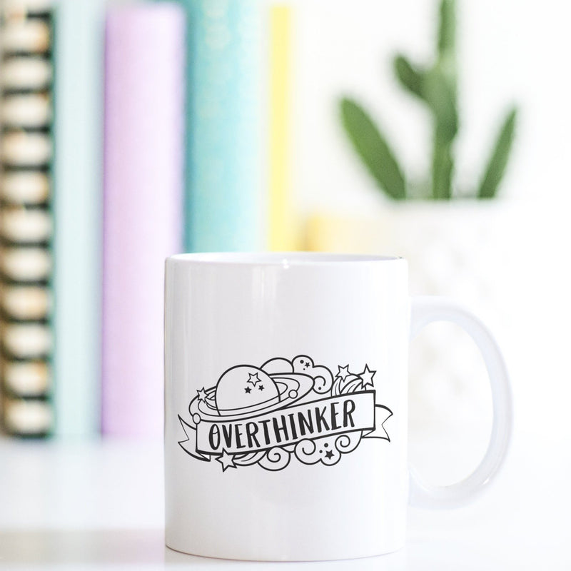 Monochrome Funny Mug | Overthinker