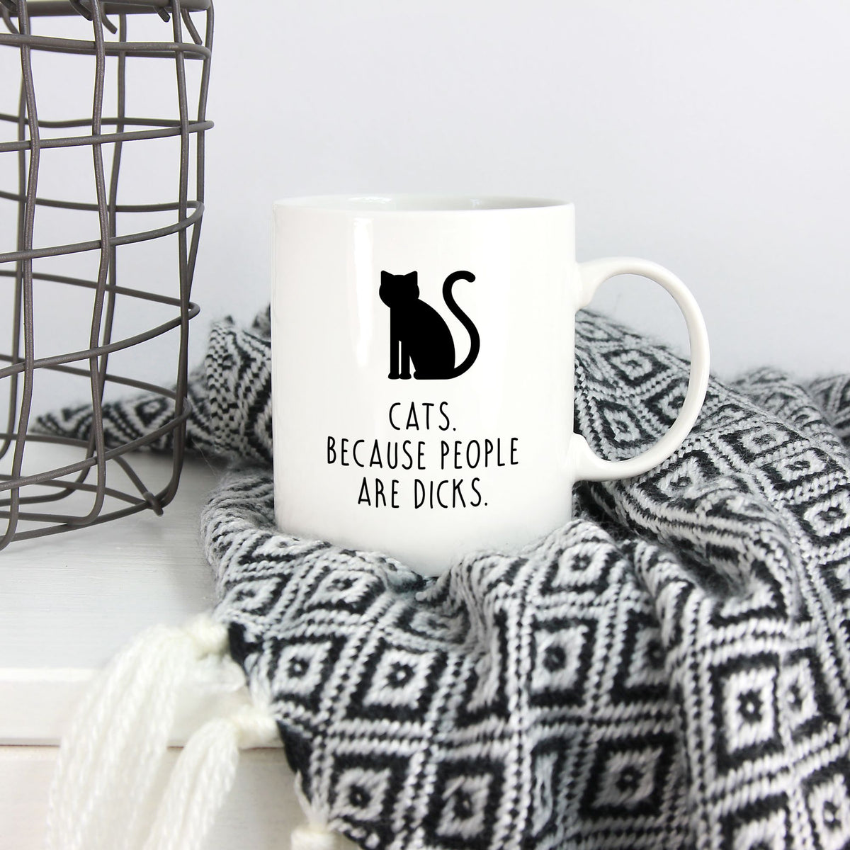 Funny Cat Mug | Cats. Because People Are Dicks