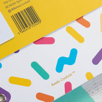 Rainbow notebook | Striped Notebook | Gold Foil | Elastic enclosure | Sprinkles Pattern