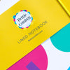 Rainbow notebook | Striped Notebook | Gold Foil | Elastic enclosure | Confetti Pattern