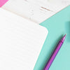 Rainbow notebook | Striped Notebook | Gold Foil | Elastic enclosure | Confetti Pattern