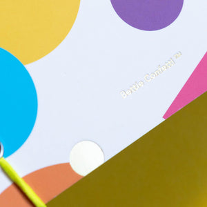 Rainbow notebook | Striped Notebook | Gold Foil | Elastic enclosure | Confetti Pattern