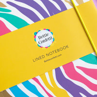 Rainbow notebook | Striped Notebook | Gold Foil | Elastic enclosure | Animal Print