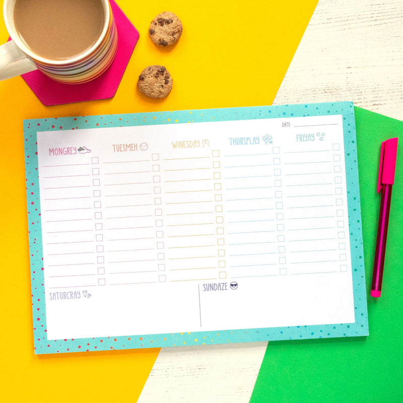 Weekly Planner | A4 Desk Planner Pad