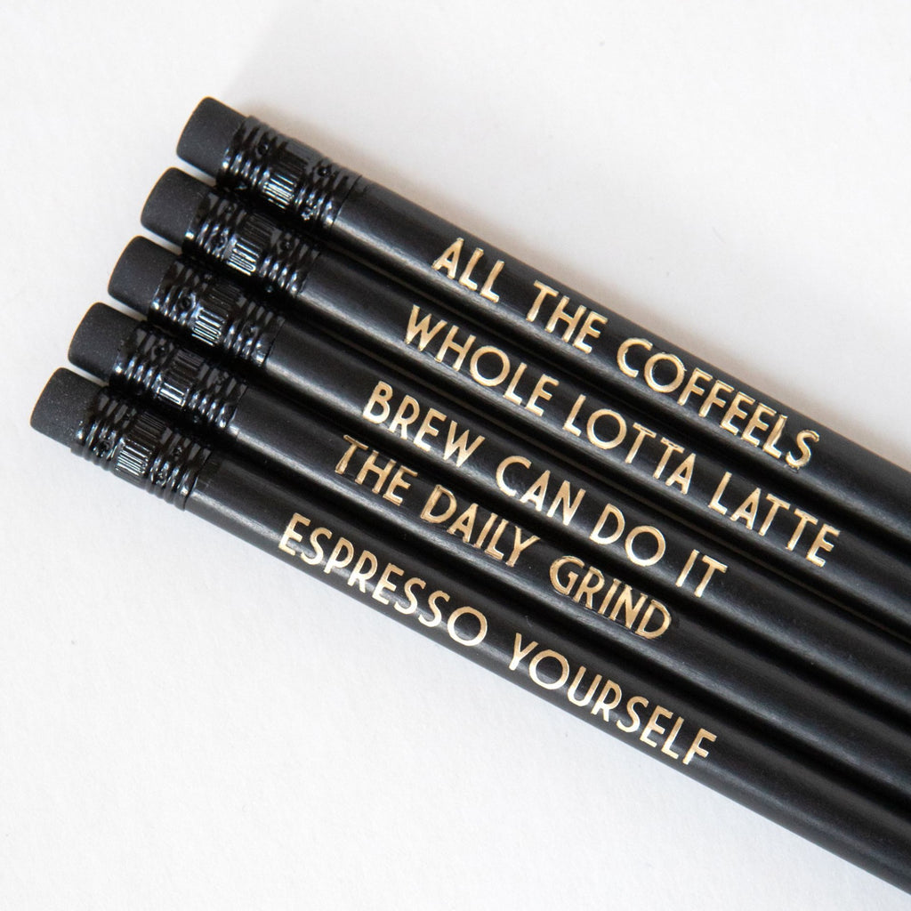 Coffee Lover Pencil Set | All The Coffeels - Bettie Confetti