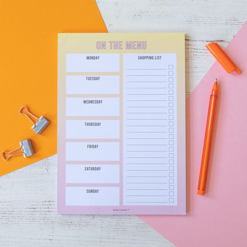 Shopping List Notepad | A5 Groceries Checklist Pad | To Do List
