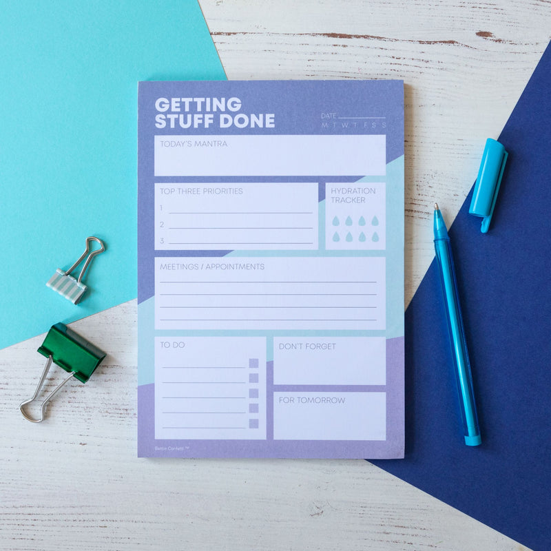 Getting Stuff Done Daily Planner | A5 To Do List | Wellness planner | Notepad