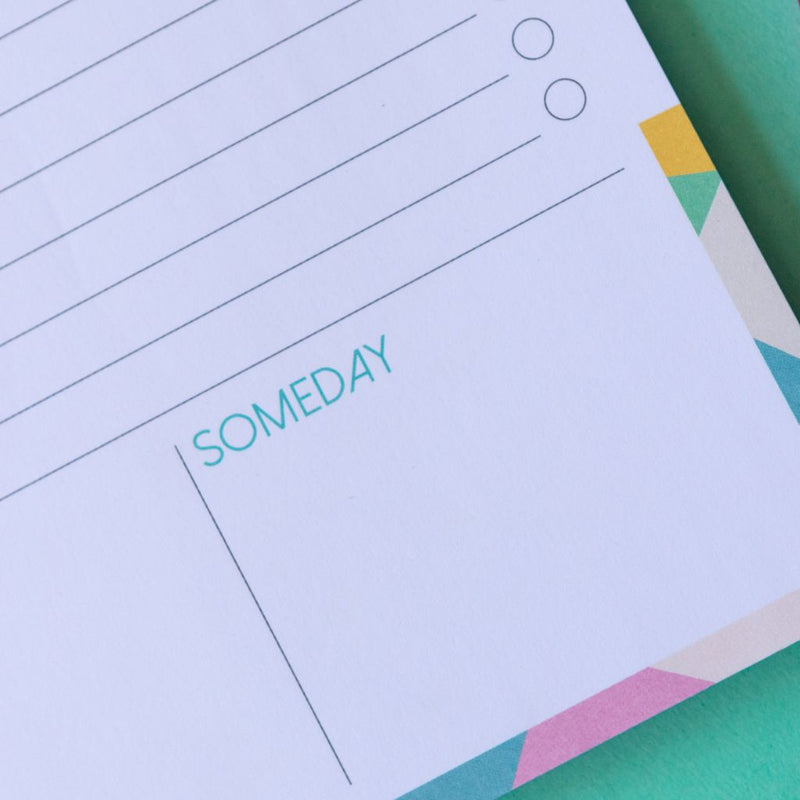 Today Tomorrow Someday Pastel | A5 Notepad to do list