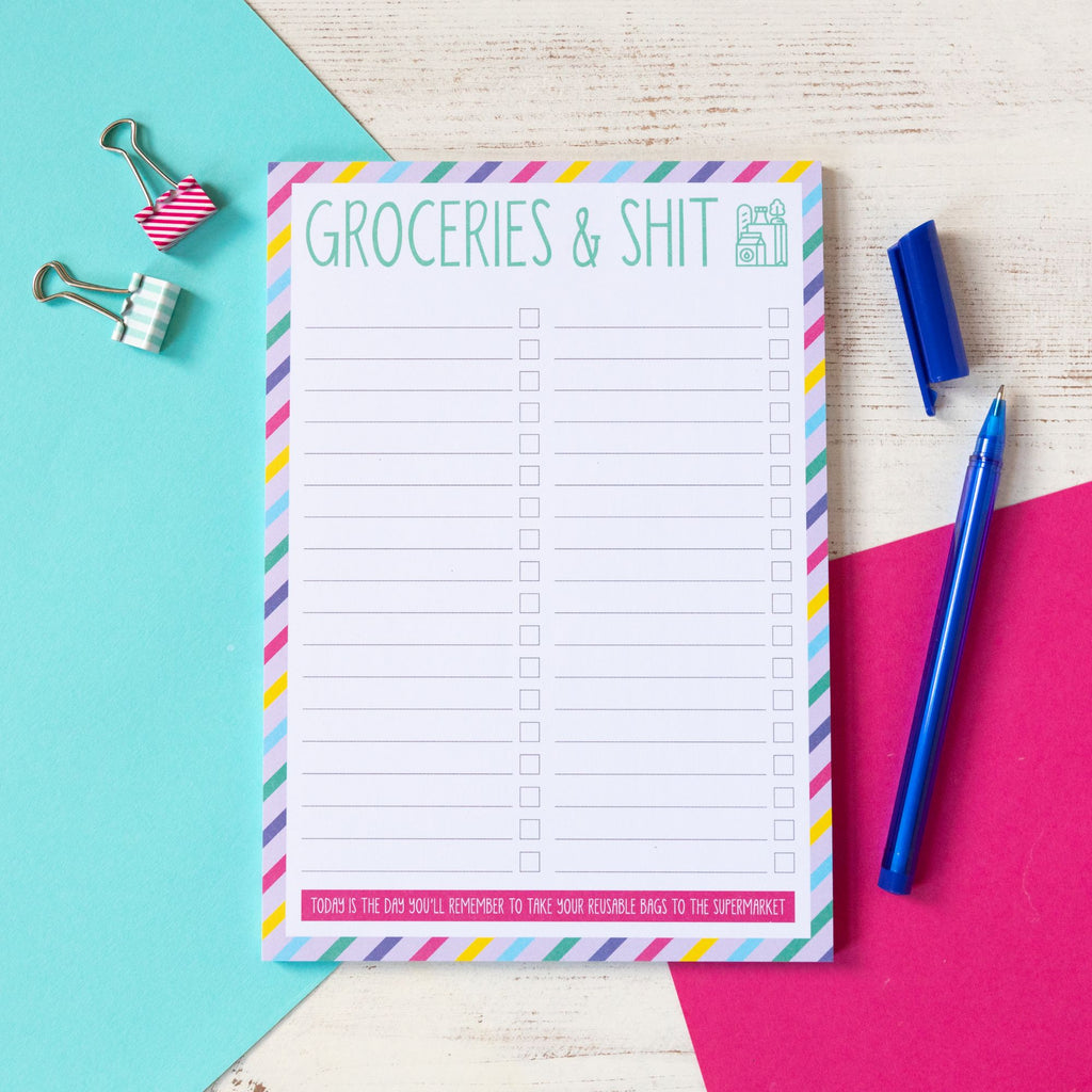 Groceries & Shit Notepad | A5 Notepad to do list