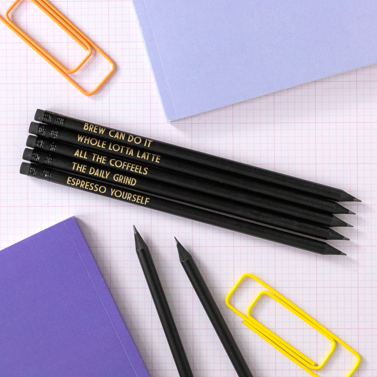 Coffee Lover Pencil Set | All The Coffeels - Bettie Confetti