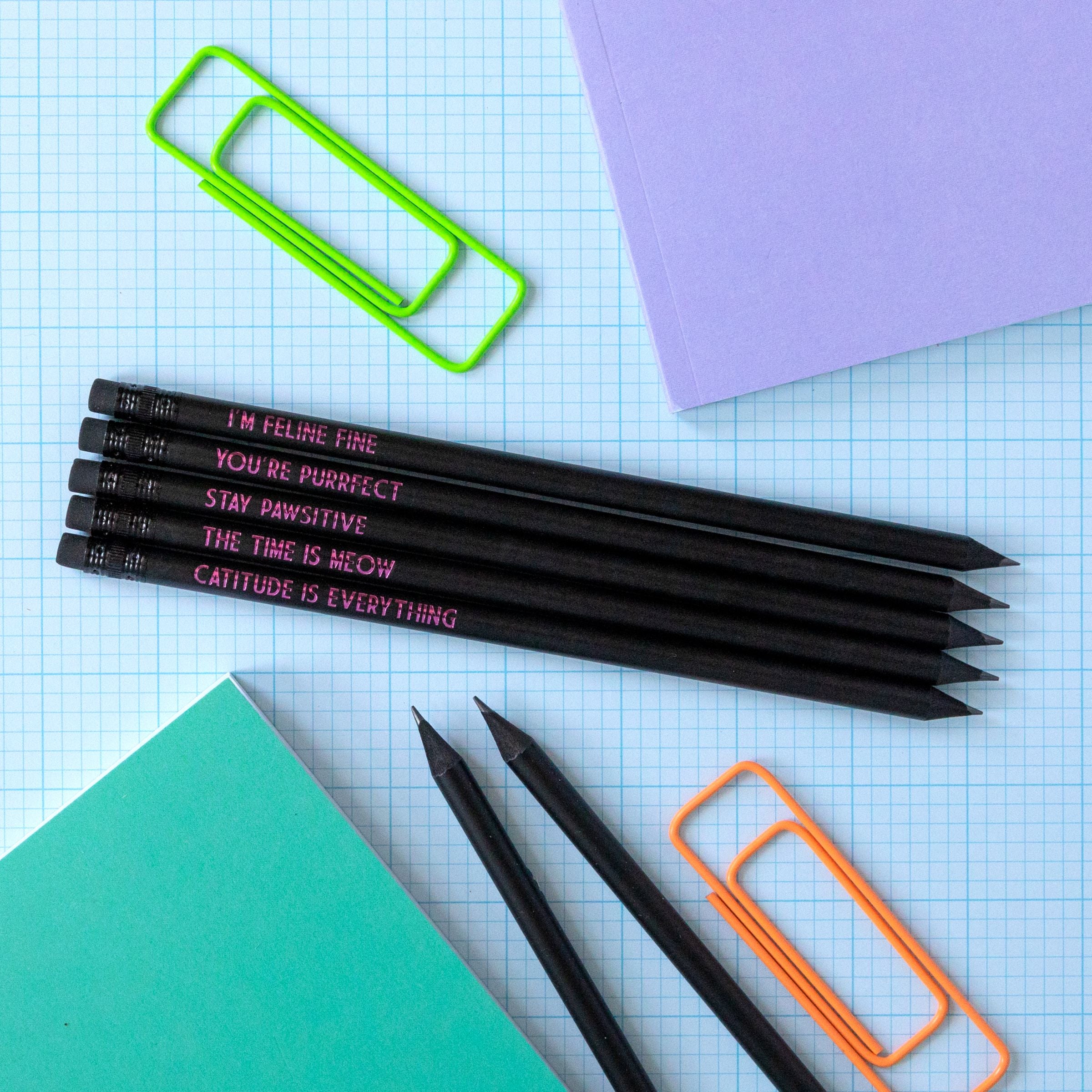 Cat Pencil Set | The Time Is Meow - Bettie Confetti