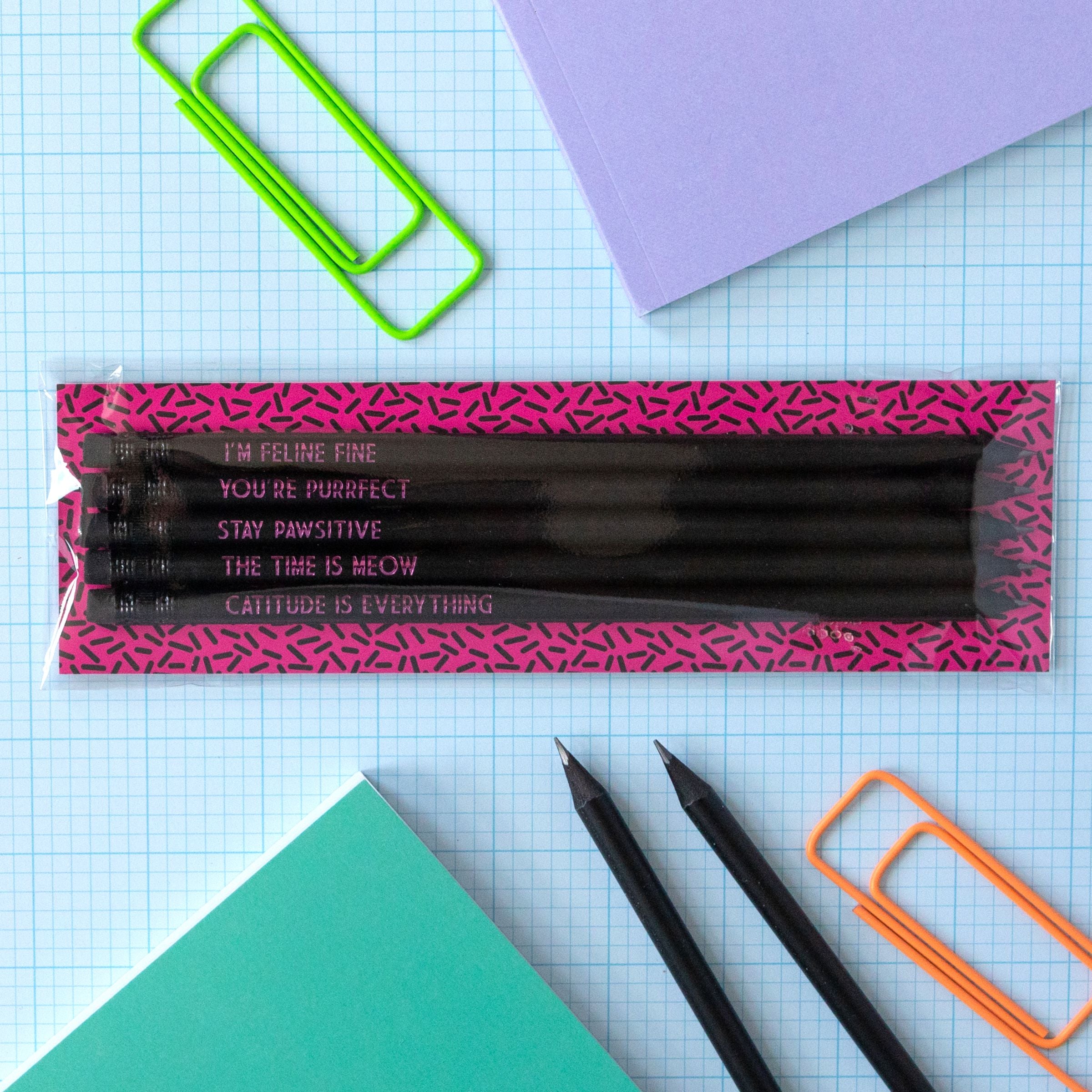 Cat Pencil Set | The Time Is Meow - Bettie Confetti