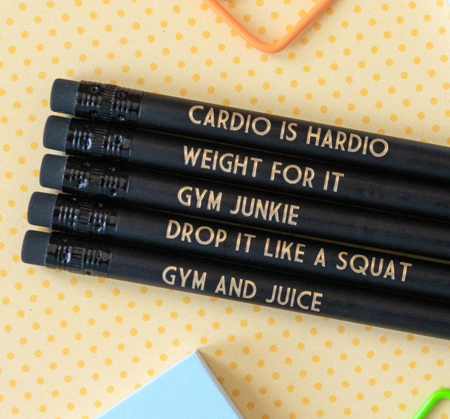 Gym Lover Pencils | Cardio Is Hardio - Bettie Confetti
