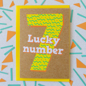 7th Birthday Card | Lucky Number Seven