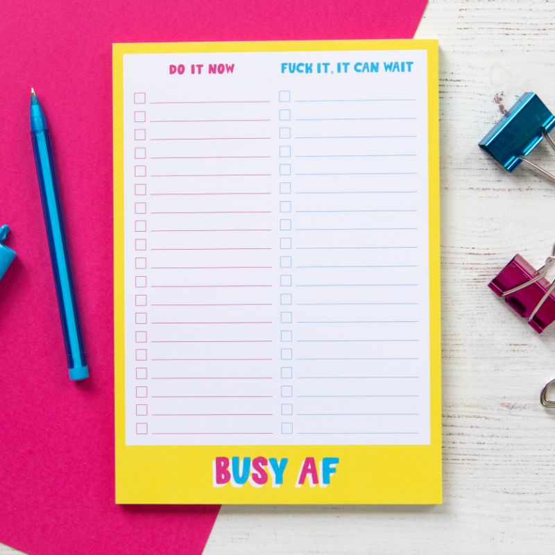 Busy AF Rainbow Notepad | A5 Notepad to do list - Bettie Confetti