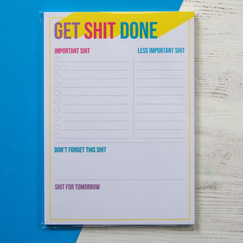 Get Shit Done Rainbow Notepad | A5 Notepad to do list - Bettie Confetti