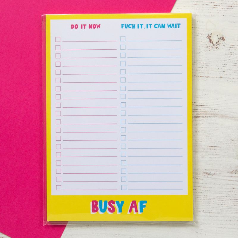 Busy AF Rainbow Notepad | A5 Notepad to do list - Bettie Confetti