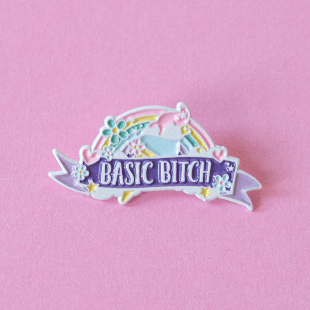 Basic Bitch Enamel Pin - Bettie Confetti