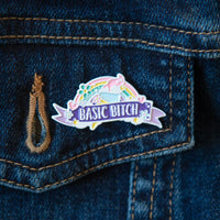 Basic Bitch Enamel Pin - Bettie Confetti