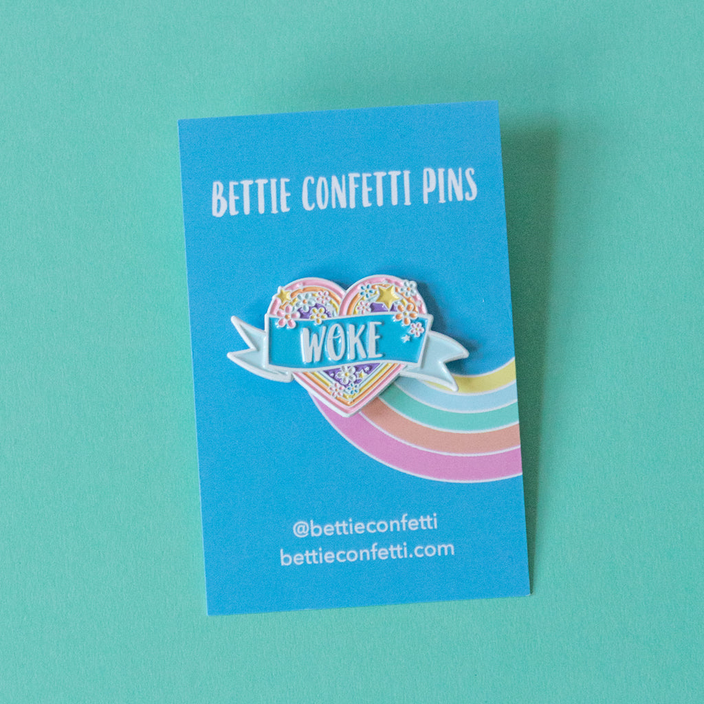Woke Enamel Pin - Bettie Confetti