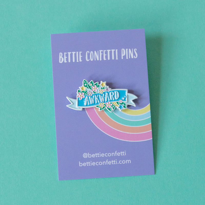 Awkward Enamel Pin - Bettie Confetti