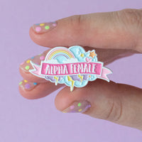 Alpha Female Enamel Pin - Bettie Confetti