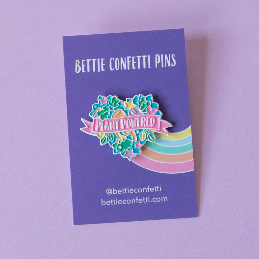 Plant Powered Enamel Pin Bettie Confetti