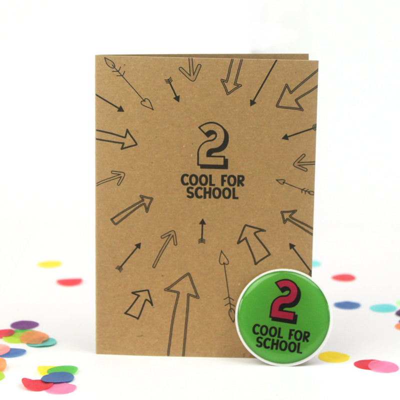 2nd Birthday Sticker Card | Two Cool For School - Bettie Confetti