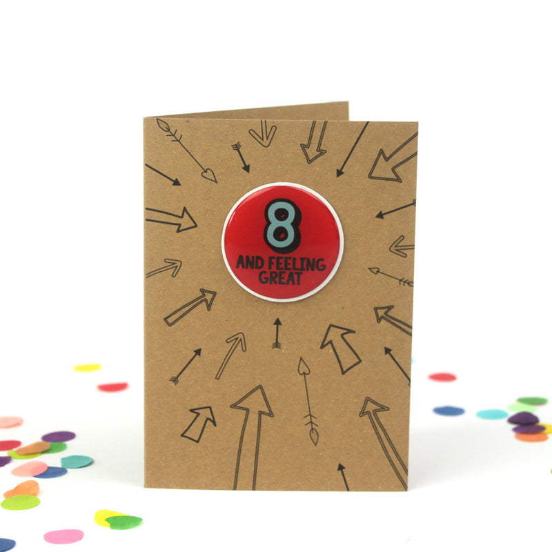 8th Birthday Sticker Card | Eight And Feeling Great - Bettie Confetti