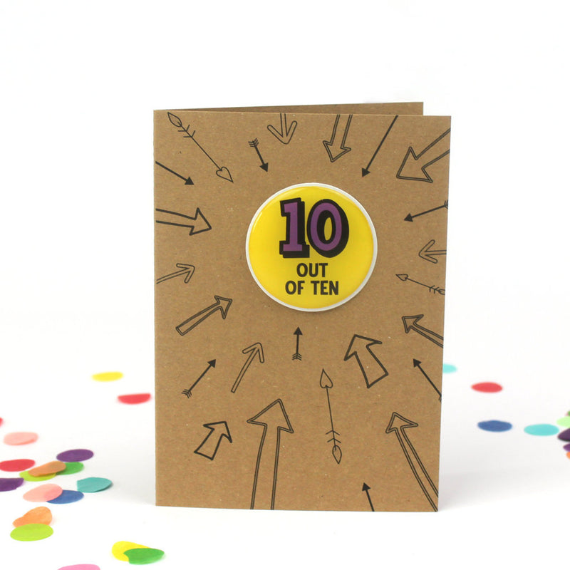10th Birthday Sticker Card | Ten Out Of Ten - Bettie Confetti