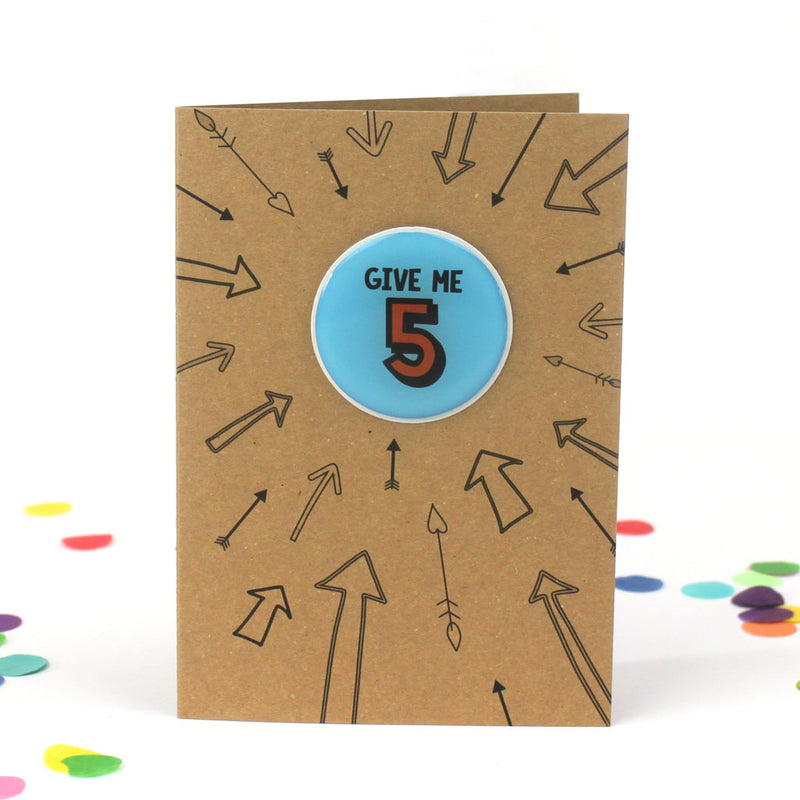 5th Birthday Sticker Card | Give Me Five - Bettie Confetti