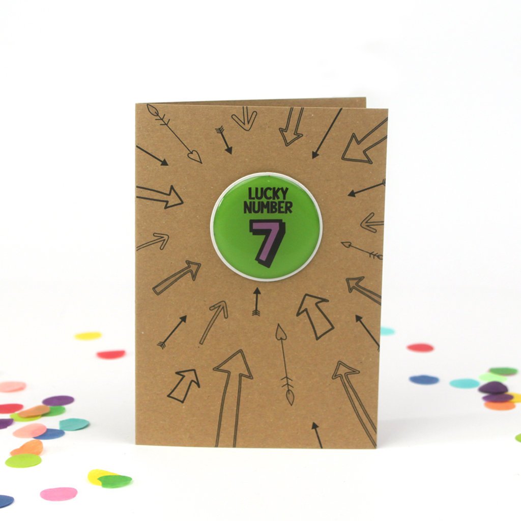 7th Birthday Sticker Card | Lucky Number Seven - Bettie Confetti
