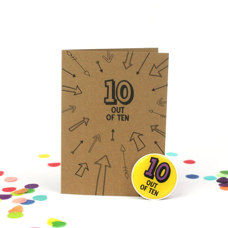 10th Birthday Sticker Card | Ten Out Of Ten - Bettie Confetti