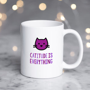 Funny Cat Mug | Catitude is Everything - Bettie Confetti
