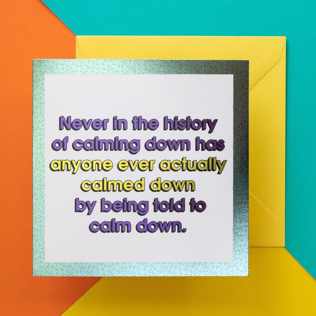 Funny Apology Card | The History Of Calming Down - Bettie Confetti