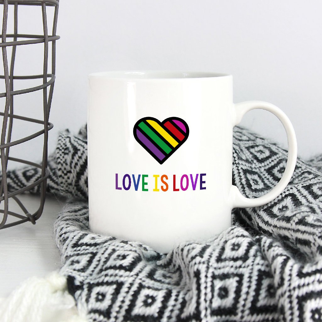 Rainbow mug, Love is love mug, cute rainbow mug, gay lesbian mug, cute rainbow mug - Bettie Confetti