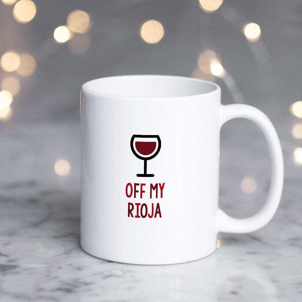 Red wine mug, funny red wine mug, red wine lovers gift, red wine lovers mug, Off my Rioja - Bettie Confetti