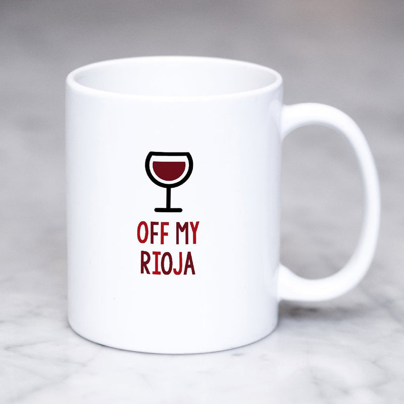Red wine mug, funny red wine mug, red wine lovers gift, red wine lovers mug, Off my Rioja - Bettie Confetti