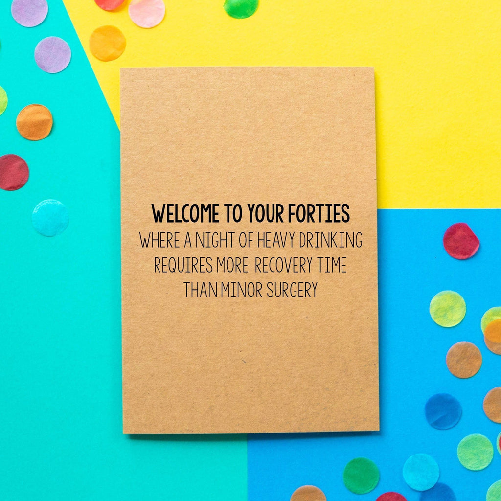 Funny 40th Birthday Card | Minor Surgery - Bettie Confetti