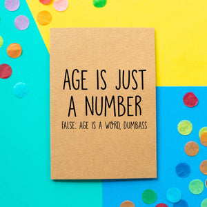 Funny Birthday Card | Age Is Just A Number - Bettie Confetti