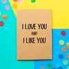 Funny Parks and Recreations Card | I Love You And I Like You - Bettie Confetti