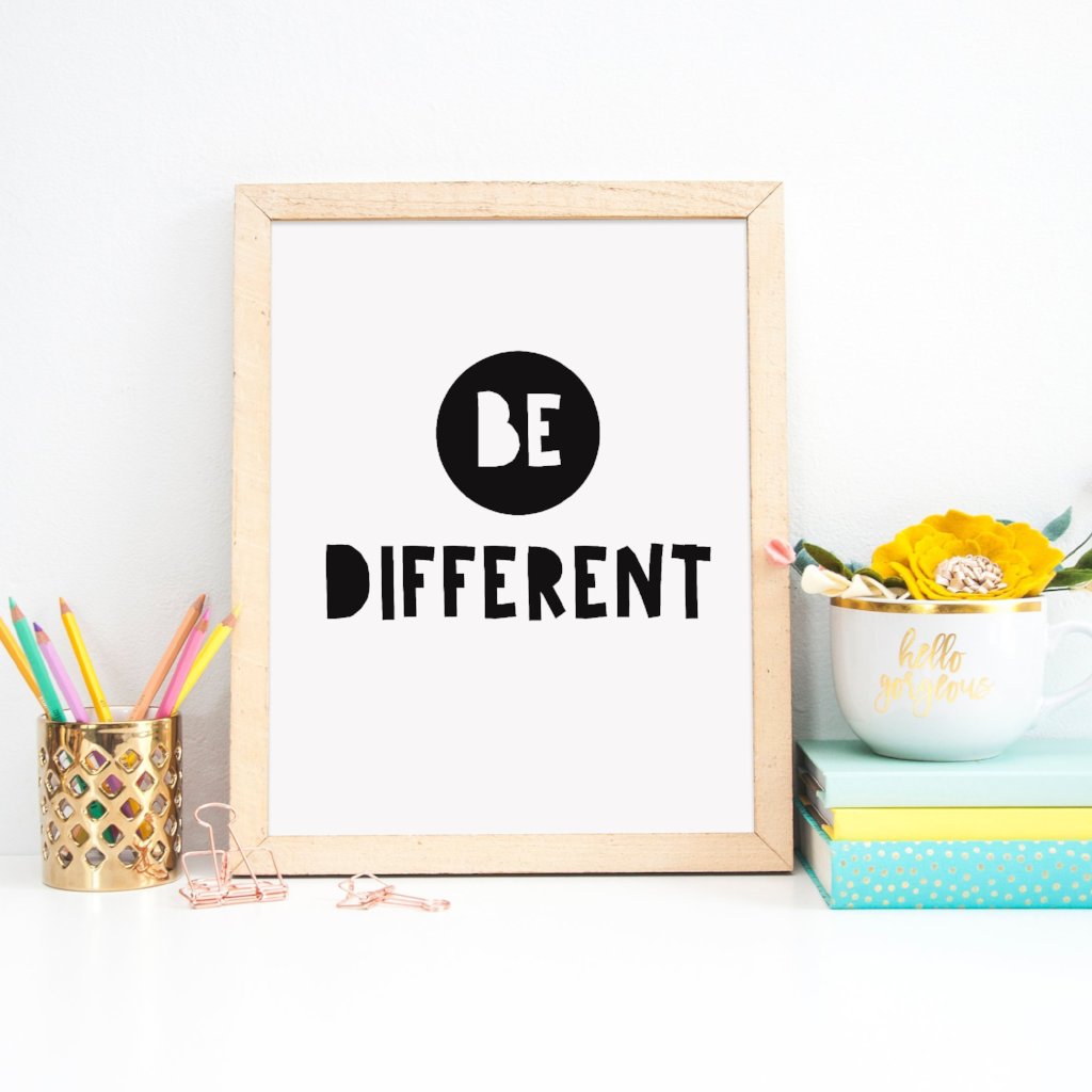 Motivational Print | Be Different - Bettie Confetti