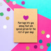 Funny Wedding Card | Marriage lets you annoy that one special person for the rest of your days - Bettie Confetti