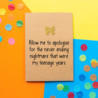 Funny Father's Day Card | The Nightmare of My Teenage Years - Bettie Confetti